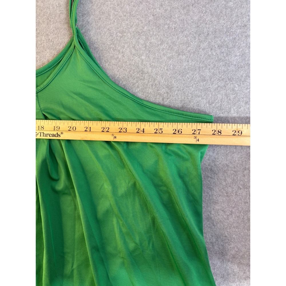 Camisole Pleated Top Green Adjustable Straps Size 7XL Stretch Solid - Picture 3 of 9